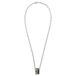 Louis Vuitton Monogram Bold Necklace Black Silver hardware Gold hardware