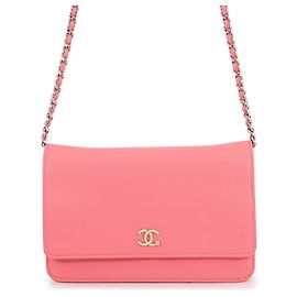 Chanel Classic Clover Chain Wallet Pink