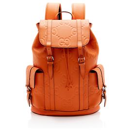 Gucci GG Jumbo Leather Backpack Orange