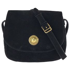 Céline Celine Star Ball Suede Shoulder Bag Black