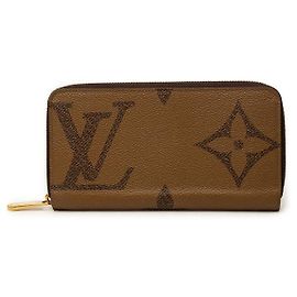 Louis Vuitton Monogram Giant Reverse Zippy Wallet Brown