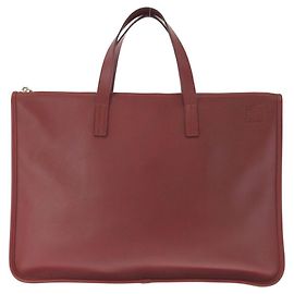 Loewe Anagram New T Leather Briefcase Red