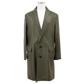 Autre Marque Brioni Deerskin Chester Coat Green Olive green