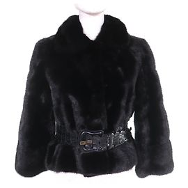 Fendi Mink Crocodile Jacket Black