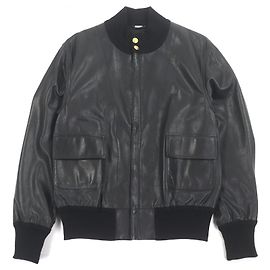 Gucci GG Gold Button Shearling Jacket Black