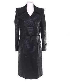 Gabardina con efecto cocodrilo Dries Van Noten Negro