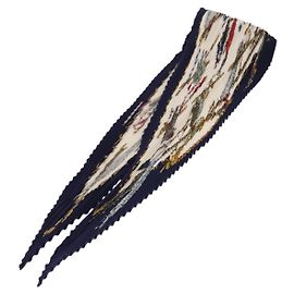 Hermès HERMES Lenço Pleated Carre 90 Seda Navy Outro