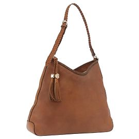 GUCCI Bolsa de ombro em couro castanho tom dourado 257026 Outro