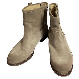 Botas curtas de camurça Theory Bege Outro