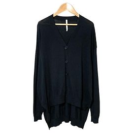 Autre Marque Dignite collier Strong Twisted Cotton Wide Cardigan Black