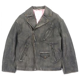 Acne Studios Distressed Leather Jacket Black