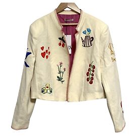 Autre Marque Casaco ZARA com bordados florais Outro Cru