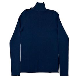 Chanel Wool Polyester Knit Top Blue Navy blue