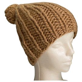 Autre Marque Maiami Basic Zopfstrick-Mütze Beige