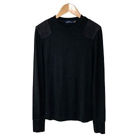 Polo Ralph Lauren Strickpullover mit Schulterpatches Schwarz