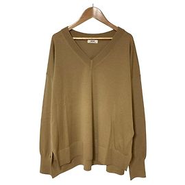 Autre Marque L'ESSAGE JOURNAL STANDARD cashfeel V-Ausschnitt Strickpullover Braun Kamel