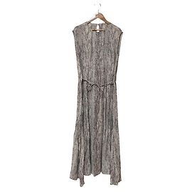 Autre Marque Mila Owen ärmelloses Kleid mit Python-Print Beige