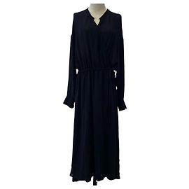 Autre Marque Abito lungo trasparente Chaos Wrap Nero