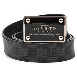 Cinto Louis Vuitton Sangle Aventure Damier Graphite PVC Preto