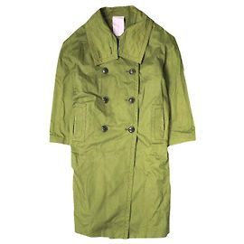 Autre Marque MINITZ Over Trench Coat Trench in cotone Verde Verde oliva