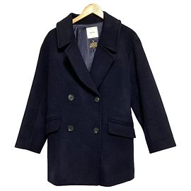 Autre Marque Spick and Span Hamilton Wool Double Chester Coat Blue Navy blue