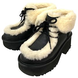 Bottes à lacets UGG ESMEE LEATHER Noir
