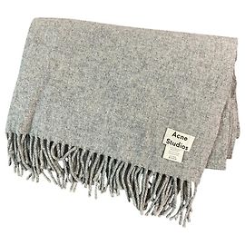 Bufanda de lana virgen con flecos Acne Studios Castaño