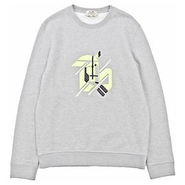 Hermès Chevaux en Symétrie Sweatshirt aus Baumwolle und Lammleder Braun Andere