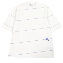 T-shirt en coton Burberry avec logo brodé Blanc Bleu