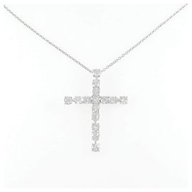 Harry Winston Madonna Cross Small Platin-Halskette Silber