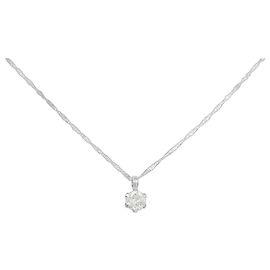 Autre Marque Colar de ouro branco Au750 com diamantes Prata