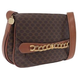 Céline CELINE Macadam Canvas Shoulder Bag PVC Leather Brown Gold Altro