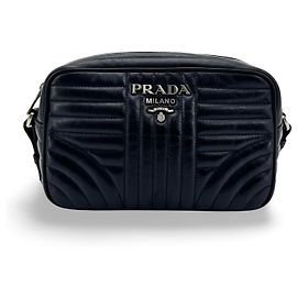 Prada Camera Diagramme Quilted Leather Small Preto