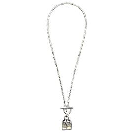Hermès Hermes Amulettes Birkin 925 Silver Anhänger Halskette Silber