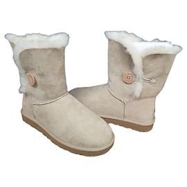 UGG Bailey Button Lammfell Stiefel - Sand Sand