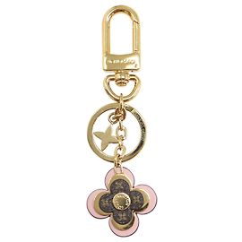 Louis Vuitton Keychain Blooming Flower BB Monogram Canvas Leather Golden
