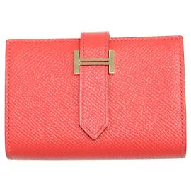 Hermès Tarjetero Hermes Bearn Mini Rose Jaipur Rosa