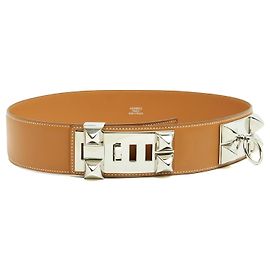 Hermès Collier de Chien 50 Barenia Leather Belt Camel