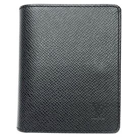 Louis Vuitton Taiga Portefeuille Magellan Bi-fold Wallet Nero Grigio