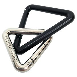 Porte-clés Triangle Bottega Veneta Noir Argenté