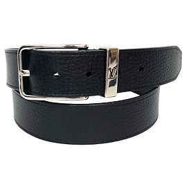 Louis Vuitton formeller Gürtel aus schwarzem Leder Schwarz