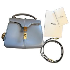 Céline Sac à main Celine Cuir Bleu Clair Bleu