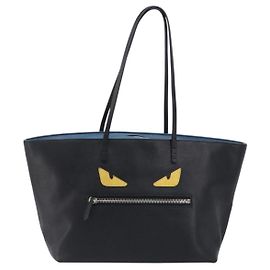 Fendi Monster Roll Leather Medium Negro