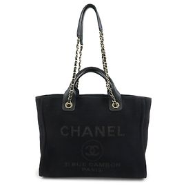 Chanel Deauville Denim Medium Black