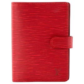 LOUIS VUITTON - Couverture d'agenda PM Louis Vuitton en cuir épi rouge vintage Red