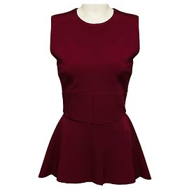 Autre Marque Cushnie et Ochs Top Peplum sin mangas High Low Burdeos Burdeos