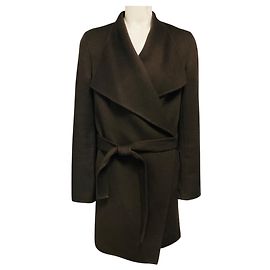 Joseph Brown Lisa Long Cashmere Double Face Coat with Belt Brown