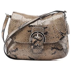 Coach Bolsa Crossbody Soho em couro com relevo de cobra castanho Marrom