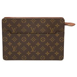 Pochette Homme Clutch Bag Louis Vuitton Monogram Marron Marron