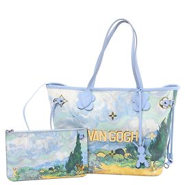 Louis Vuitton Neverfull MM Masters Collection Shoulder Bag in Blue M43331 Bleu